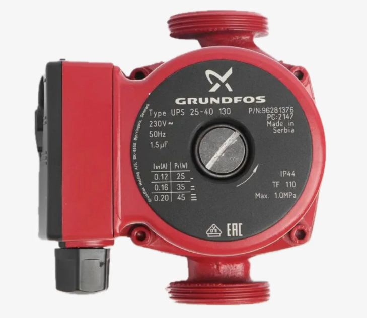 Насос циркуляционный Grundfos UPS 25/40 180 (с гайками)